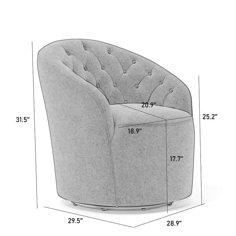 Moderne met fluweel beklede draaifauteuil van 360 graden met gecapitonneerde rugleuning, set van 2