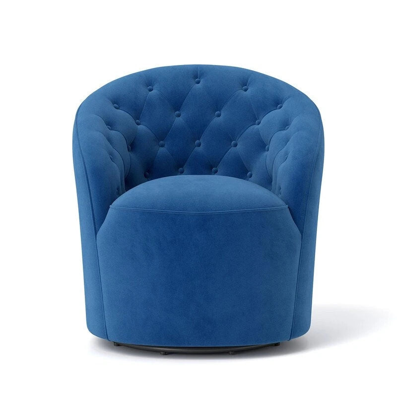 Moderne met fluweel beklede draaifauteuil van 360 graden met gecapitonneerde rugleuning, set van 2