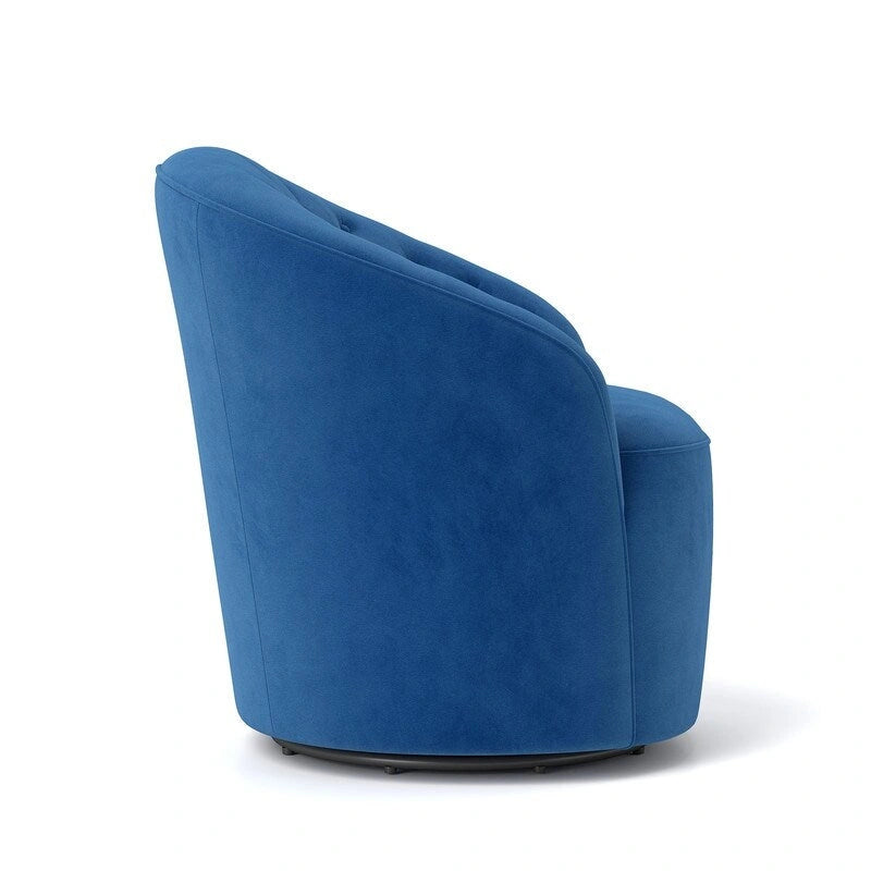 Moderne met fluweel beklede draaifauteuil van 360 graden met gecapitonneerde rugleuning, set van 2