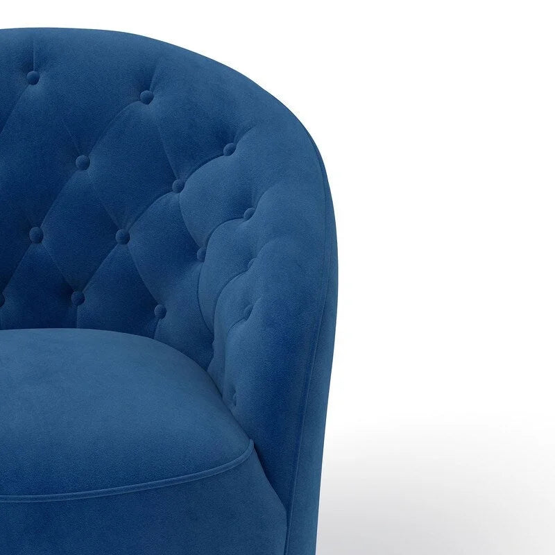 Moderne met fluweel beklede draaifauteuil van 360 graden met gecapitonneerde rugleuning, set van 2