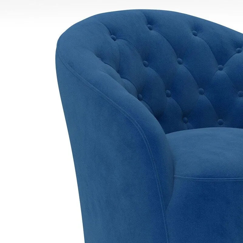 Moderne met fluweel beklede draaifauteuil van 360 graden met gecapitonneerde rugleuning, set van 2