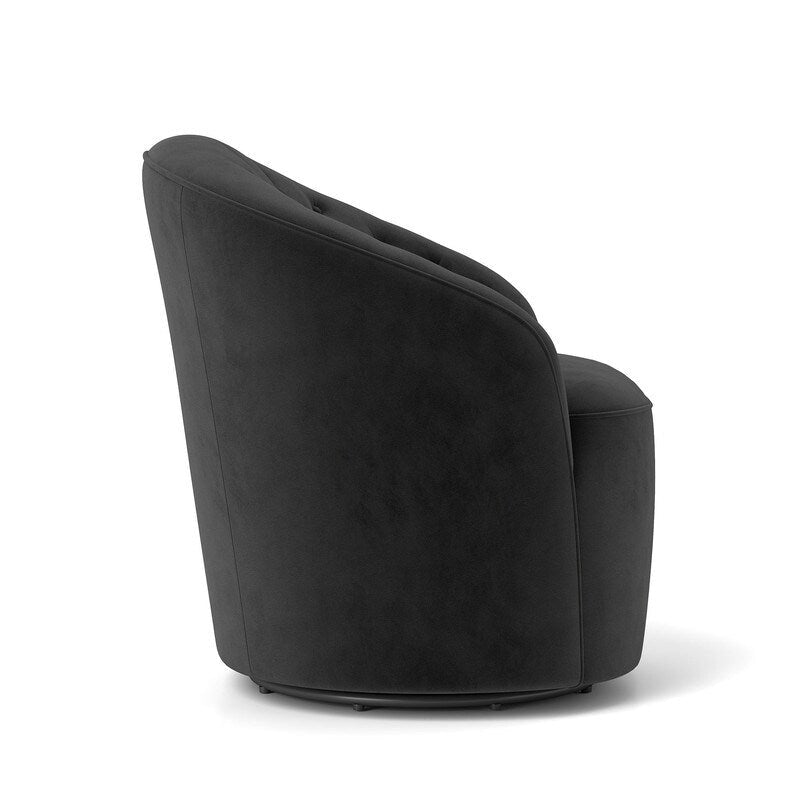 Moderne met fluweel beklede draaifauteuil van 360 graden met gecapitonneerde rugleuning, set van 2