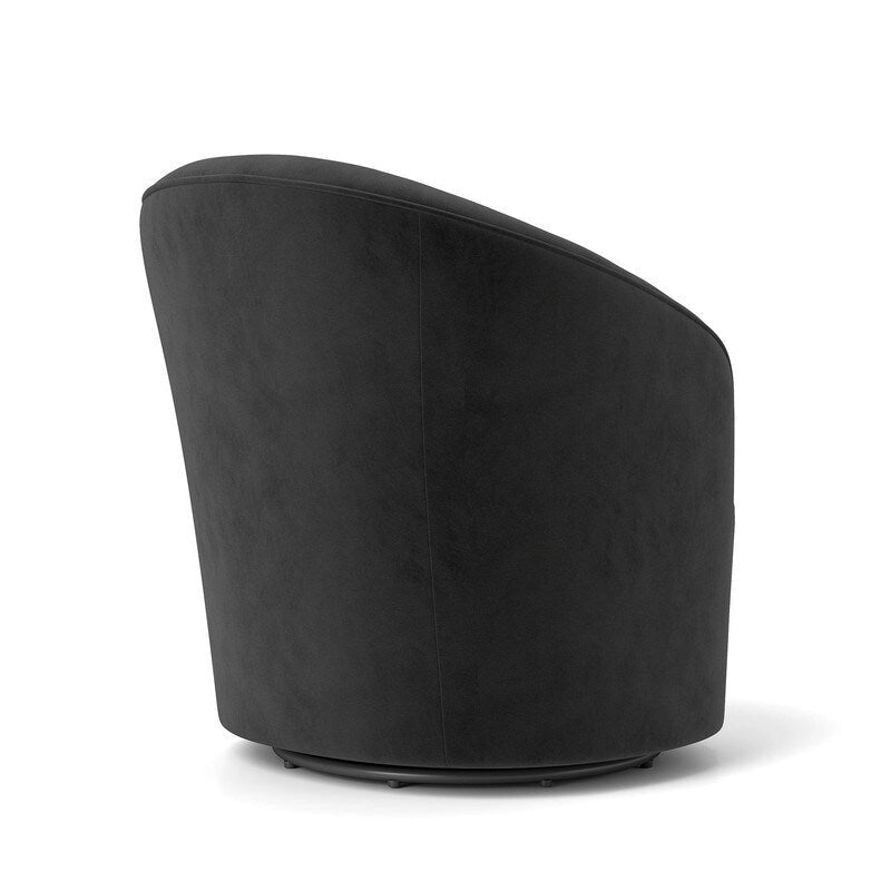 Moderne met fluweel beklede draaifauteuil van 360 graden met gecapitonneerde rugleuning, set van 2