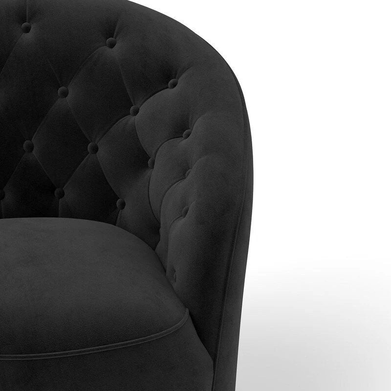 Moderne met fluweel beklede draaifauteuil van 360 graden met gecapitonneerde rugleuning, set van 2