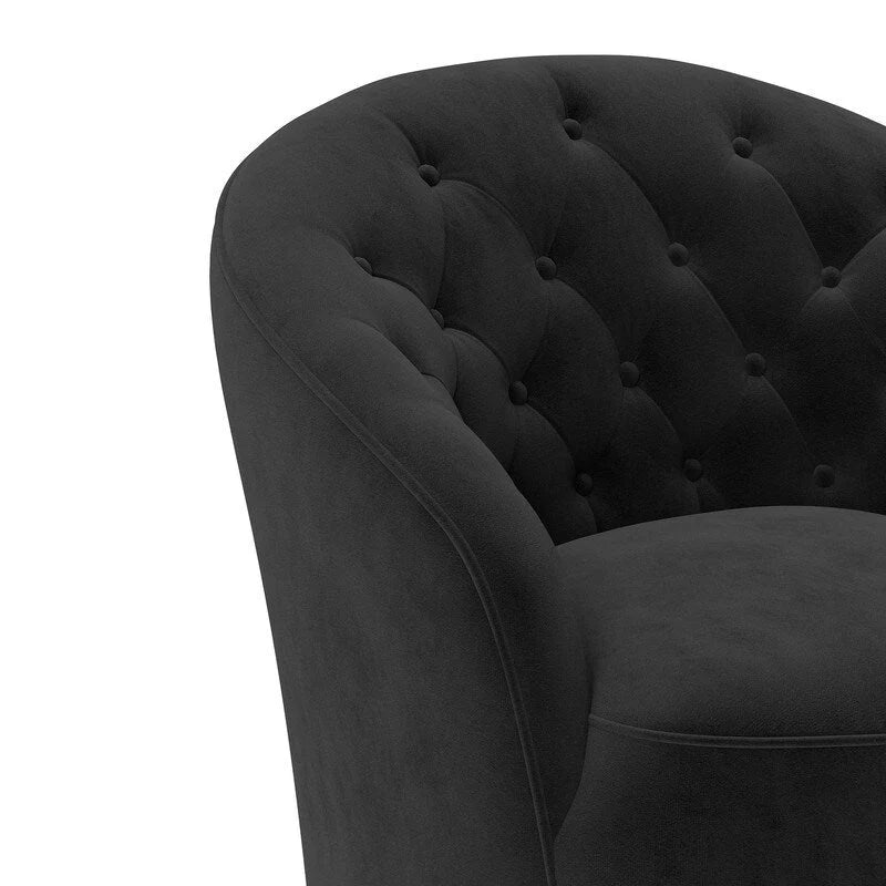 Moderne met fluweel beklede draaifauteuil van 360 graden met gecapitonneerde rugleuning, set van 2