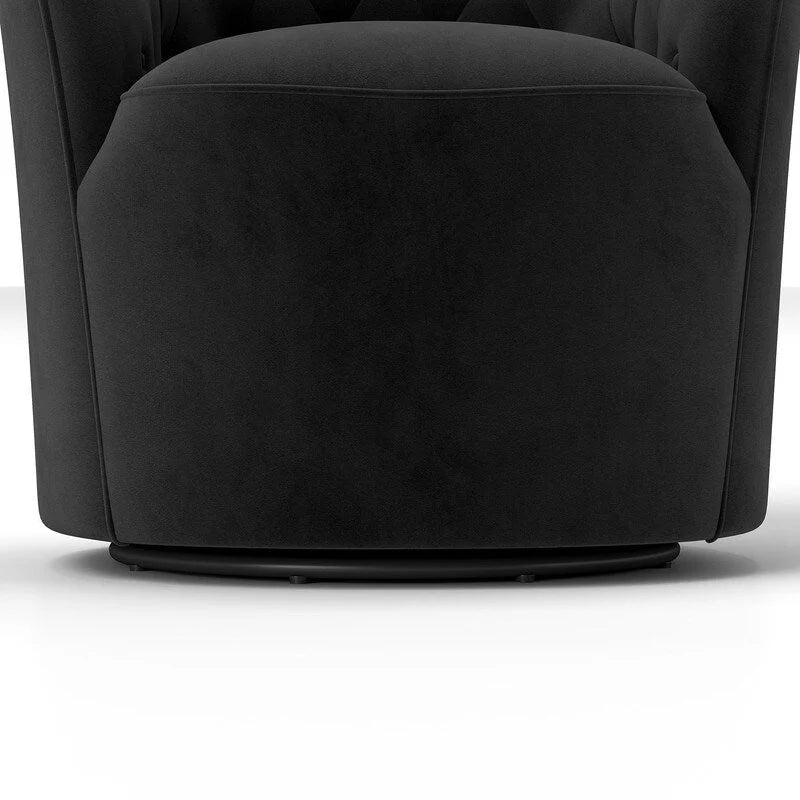 Moderne met fluweel beklede draaifauteuil van 360 graden met gecapitonneerde rugleuning, set van 2