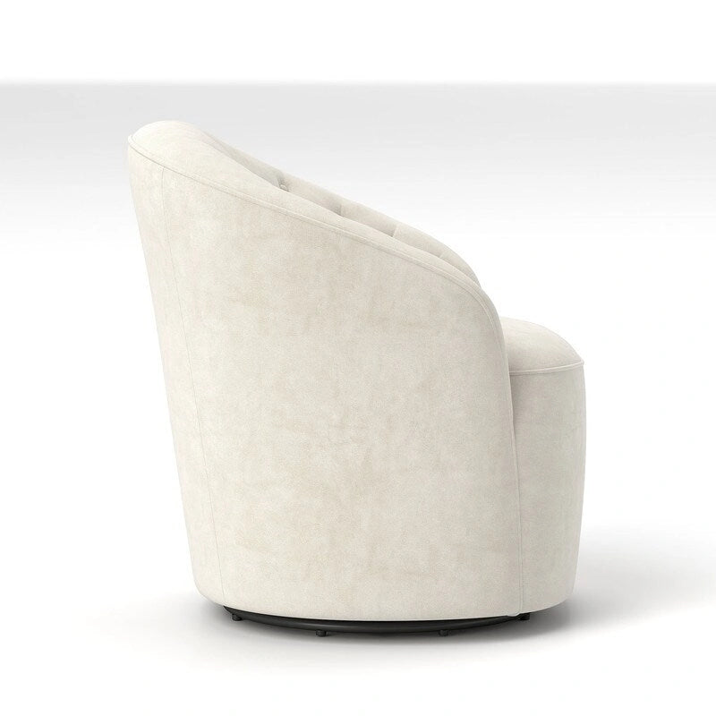 Moderne met fluweel beklede draaifauteuil van 360 graden met gecapitonneerde rugleuning, set van 2