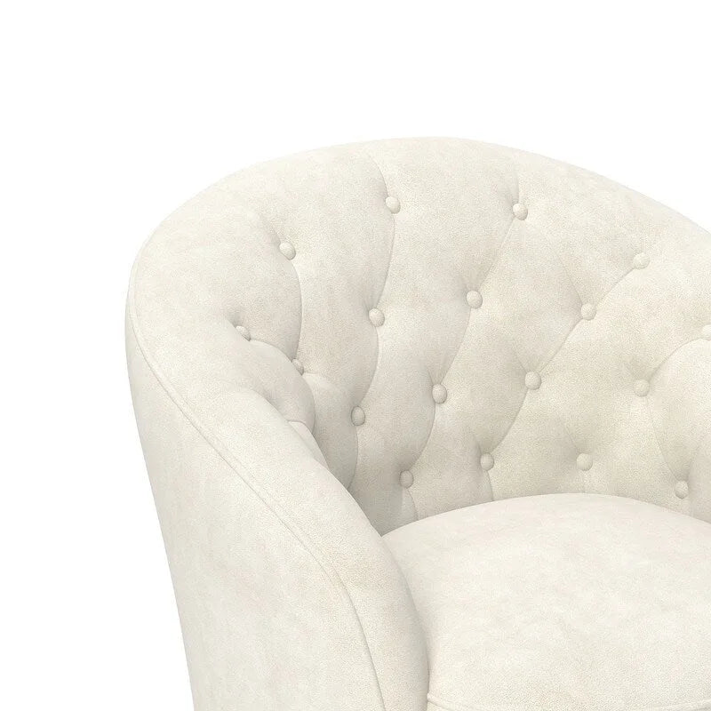 Moderne met fluweel beklede draaifauteuil van 360 graden met gecapitonneerde rugleuning, set van 2